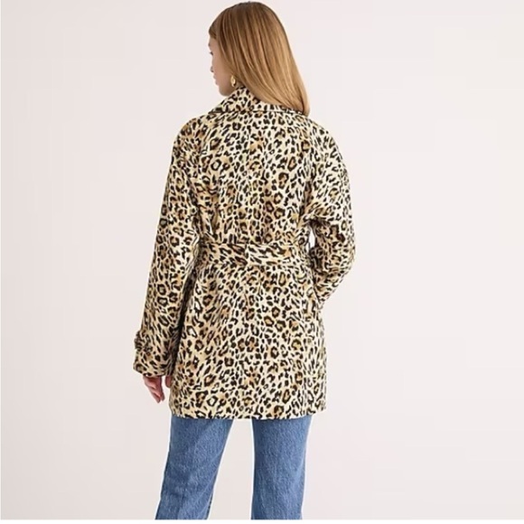 J. Crew Collection short trench coat in leopard - Picture 4 of 7